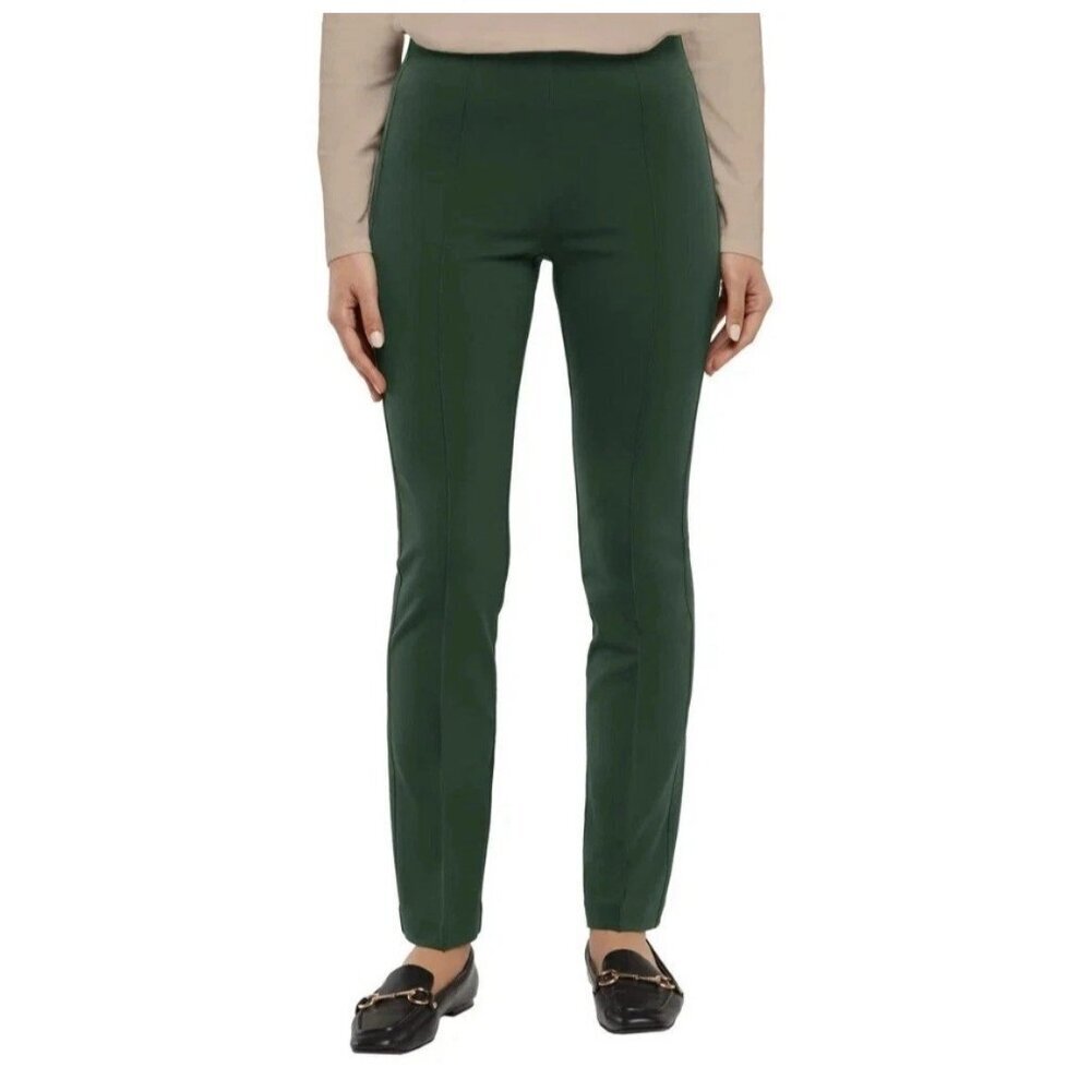 Banana Republic Women's Ponte Pants L Green Inseam 30.5" Slim Straight N0142